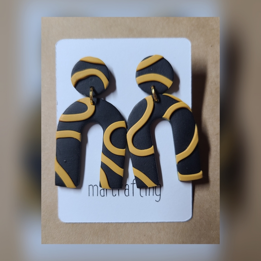 Hand Crafted Clay Dangle Earrings